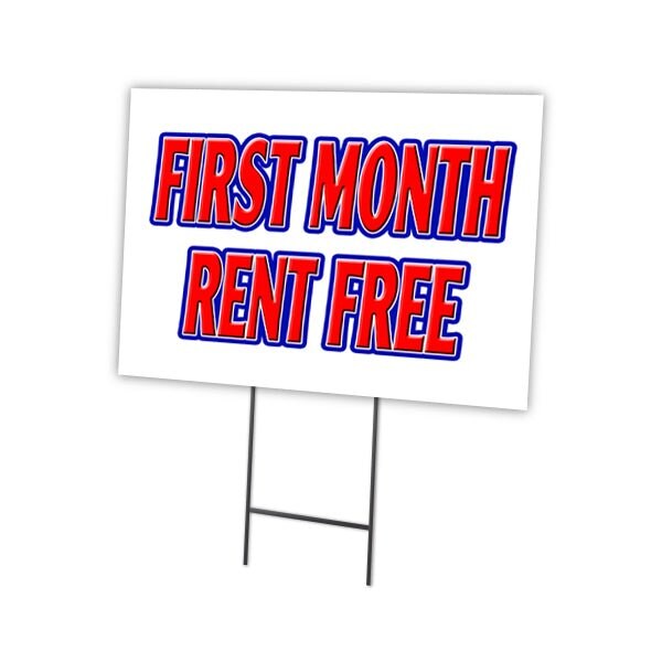 Signmission First Month Rent Free Yard & Stake outdoor plastic coroplast window, C-1216-DS-First Month Rent Free C-1216-DS-First Month Rent Free - main